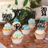 30PCS Black 10th Birthday Cupcake Toppers Glitter Ten Happy 10th Straight Outta 2014 Cupcake Picks for Cheers to 10 Years 10th Birthday Wedding Anniversary Party Cake Decorations Supplies