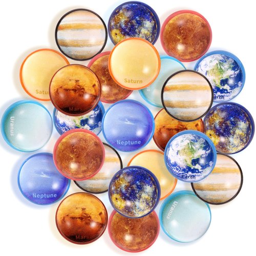 Tivcck 24 Pcs Bouncy Balls,Small Bouncing Balls,Space Solar System Planet Theme Bouncy Balls,32mm Rubber Balls for Kids Party Favors Prizes Birthday Gift Bag Filling(Planet Bouncy Balls)