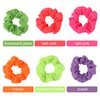 24 Pcs Neon Scrunchies for Hair 80s Neon Hair Accessories for Women Scrunchy Tie Elastic Hair Tie Bands Solid Color Ponytail Scrunchy