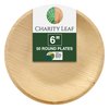 Charity Leaf Disposable Palm Leaf 6" Round Plates (50 pieces) Bamboo Like Serving Platters, Disposable Boards, Eco-Friendly Dinnerware For Weddings, Catering, Events