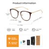 Cyxus TR90 Cat Eye Women Eyewear Frames Round Stylish Retro Metal Ultra Light Blue Light Glasses UV Blocking Eyeglasses