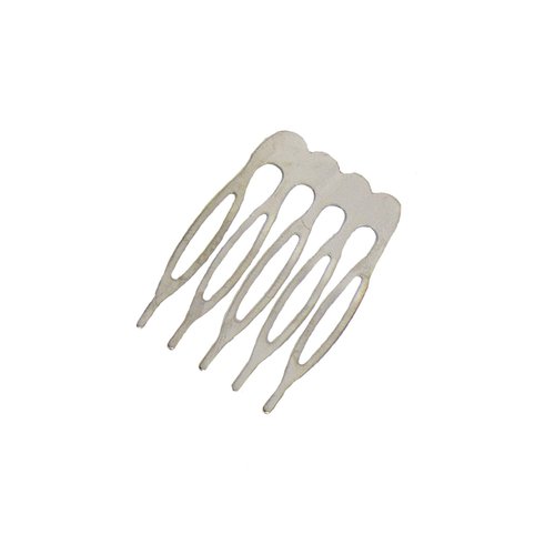 Metal Millinery or Veil Hair Comb 1" Wide - 10 Pieces (Silver)