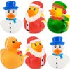 The Dreidel Company Christmas Holiday Rubber Duck Toy Duckies for Kids, Bath Birthday Gifts Baby Showers Summer Beach and Pool Activity, 2" (6-Pack)