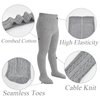 Mini angel Baby Tights Infant Toddler Girl Cable Knit Leggings Soft Cotton Stockings Pantyhose 3pack (Black, White, Grey, 12-24 Month)