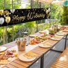 Happy 60th Birthday Banner Sign Gold Glitter 60 Years Birthday Party Decorations Supplies Anniversary Celebration Backdrop