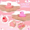 Lenwen 100 Pcs Mini Rubber Ducks 1.57" Rubber Ducks Bulk Baby Shower Party Favors Squeak & Float Duckies Pool Bath Toys for Kids Boys Girls Birthday Gifts Classroom Carnival Prizes(Pink, Rose Red)