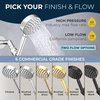 ALL METAL Handheld Shower Head with Hose and Brass Holder- CHROME - 2.5 GPM High Pressure Shower Heads - Hand Shower Head with Adjustable Shower Wand Bracket - 6ft Flexible Extension