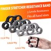IMENSEAS Grip Strength Trainer 7 Pack Adjustable Hand Gripper, Finger Stretcher Resistance Extensor Bands, Finger Exerciser, Grip Strength Ring & Stress Relief Ball, Hand Grip Strengthener, Black