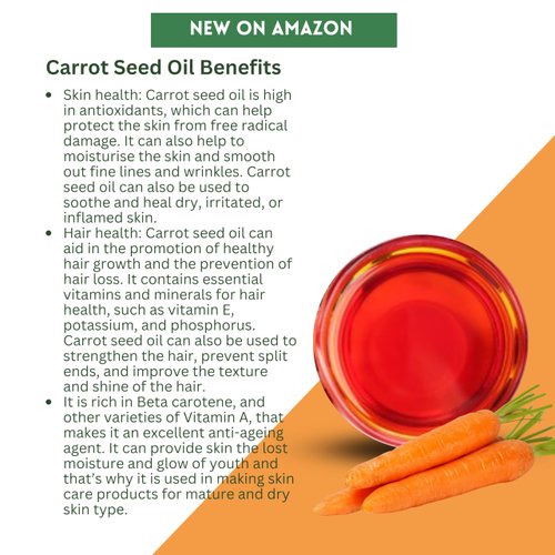 SULU ORGANICS Carrot Seed Oil- USDA Organic Cold Pressed Unrefined (4 oz)