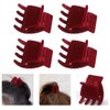 Beaupretty 4pcs Ponytail Artifact Mini Barrettes Women Jaw Clips Hair Claw Clip Goody Hair Clips for Women Small Jaw Clips for Hair Tiara Red Small Hair Catch The Side Velvet Miss