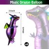 6 Pieces Magic Dragon Balloons Dragon-shaped Aluminum Foil Balloons, Flying Dragon Balloons for Dragon Medieval Theme Birthday Baby Shower Dragon Fantasy Party Supplies