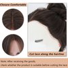 7JHH WIGS Short Straight Bob WIG Lace Front Synthetic Shoulder Length Middle Part mix Highlight Wig for Women Daliy Party Cosplay Used (15" Brown)