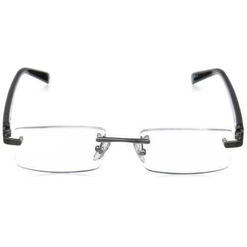 Foster Grant Men's Matrix Square Reading Glasses, Gunmetal/Transparent, 59 mm, +2.75
