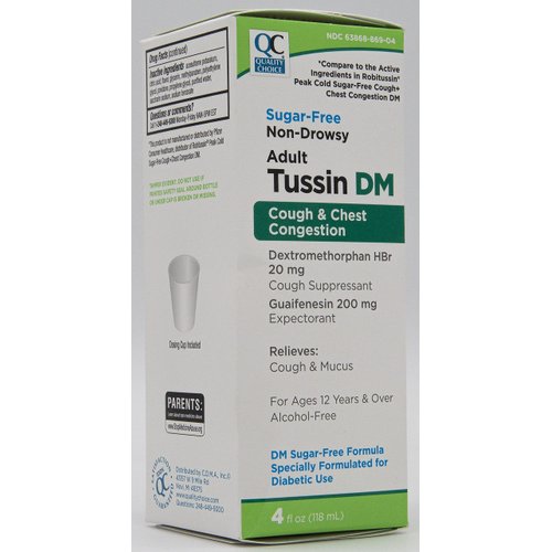 Quality Choice Tussin DM, Expectorant & Cough Suppressant, Non-Drowsy, Sugar Free, 4 fl oz