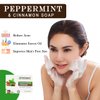 HERBOGANIC Peppermint and Cinnamon Herbal Soap | Natural Bar Soap for Face and Body | Invigorating and Warming | Infused with Peppermint and Cinnamon | 5 Oz (Pack of 1)…