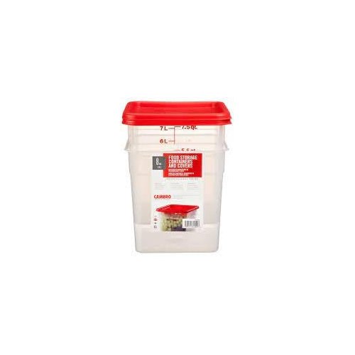 Cambro Camwear Polycarbonate Square Food Storage Container, 8 Quart With Lid