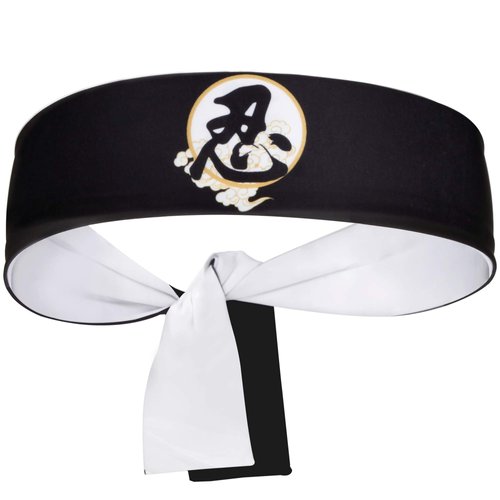 5Chaos Ninja Cloud Headband Hachimaki Tie for Costume Anime Karate Kitchener Chef, Samurai Bushido Bandana for Kids Boys Girls Women Men, Head Wrap Sweatband for Halloween Party