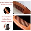 Hair Comb, 5" Handmade 100% Natural Peach Wooden Comb with Handgrip, Premium Fine Tooth Anti Static Pocket Sandalwood Scent Detangler Comb.