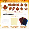 104 Pieces Fall Suncatcher Craft Autumn Leaf DIY Stained Glass Paper Kits Thanksgiving Decorations for Kids Classroom Activities Autumn Party Art