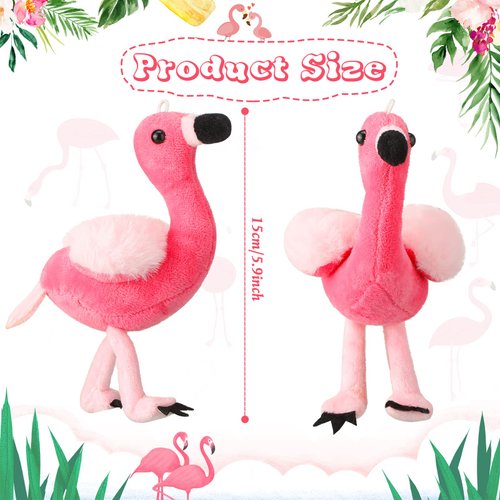 Skylety 8 Pcs 6 Inch Plush Flamingo Party Favors Small Flamingo Stuffed Animal Toy Flamingo Ornaments Keychain Birthday Party Supplies