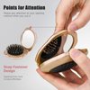 Folding Hair Brush, Mini Pocket Travel Mirror Brush Easy to Carry for Small Spaces Nylon Brush/Comb/HairBrush for Women Men's Any Hairstyles Hair and Beards Wet Dry Hair Restore Shine, Champagne