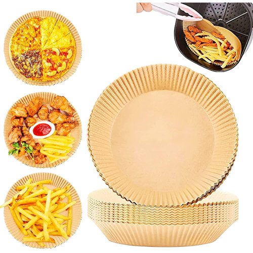 Pack of 30 Air Fryer Disposable Baking Paper, Round Baking Paper, Air Fryer Parchment Paper, Waterproof and Oil-proof for Frying Pan, Oven, Grill, Cook, Steam, Fryer and Hot Air Fryer
