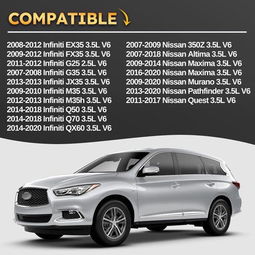 1406 Double Iridium Spark Plug for Infiniti EX35 FX35 G25 G35 JX35 M35 M35h M56 Q50 Q70 QX60/Nissan Altima Maxima Murano Quest 350Z V6 Replaces # DILKAR7B11 (Set of 6)