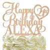 Happy Birthday Customize Birthday Cake Topper Personalized Name Age Cake Topper With Heart Cake Decoration For Party Wood