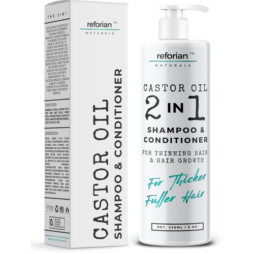 Castor Oil 2 in 1 Shampoo and Conditioner Men & Women Castor Oil Shampoo and Conditioner for Hair Growth Products Shampoo and Conditioner 2 in 1 Castor Oil for Hair Growth Shampoo and Conditioner Set