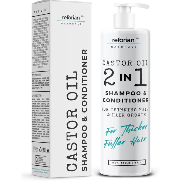 Castor Oil 2 in 1 Shampoo and Conditioner Men & Women Castor Oil Shampoo and Conditioner for Hair Growth Products Shampoo and Conditioner 2 in 1 Castor Oil for Hair Growth Shampoo and Conditioner Set