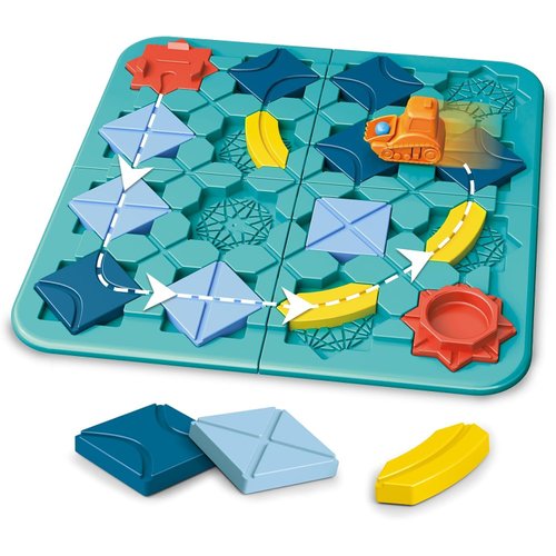 STEM Board Games Kids Toys, Logical Road Builder Brain Teaser Puzzle Racer Car Track Set, 118 Challenges & 4 Difficulty Levels Educational Game, 3 4 5 6-Year-Old Boys Girls Christmas Birthday Gifts