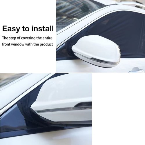 2pcs Car Front Window Sunshade, Breathable Mesh Car Window Screen Streched up to 40", for Car Night Camping, Privacy Shade