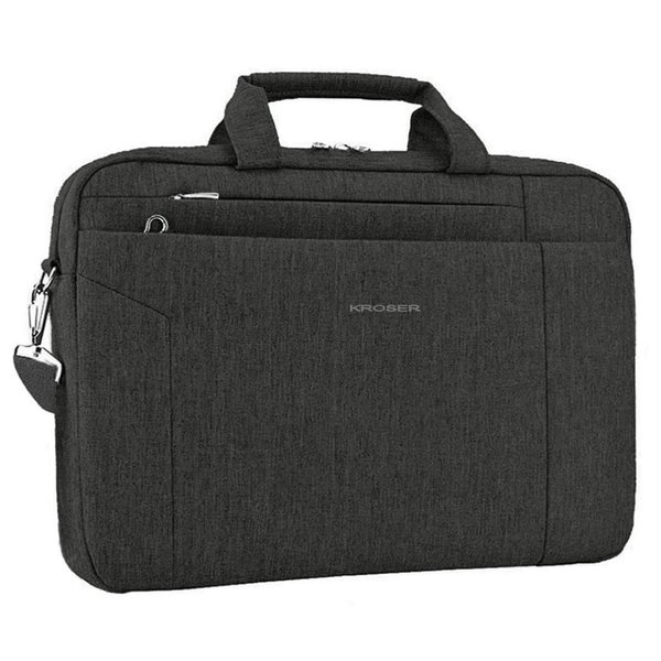 KROSER Laptop Bag 15.6 Inch Briefcase Shoulder Bag Water Repellent Laptop Bag Bussiness Carrying Handbag Laptop Sleeve for Women and Men-Charcoal Black