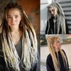 Thin Dreadlock Extensions 24 Inch 20 Strands Soft Natural Black 0.6 cm Width Hair Loc Extensions Reggae Style Hair Crochet Braiding Hair for Women and Men