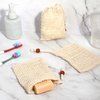 Ouligay 4pcs Soap Bags, Natural Sisal Soap Saver Bag, Exfoliating Soap Pouch, Soap Scrubber Pouch, Plastic-Free Exfoliating Foaming and Drying Soap Holder for Shower