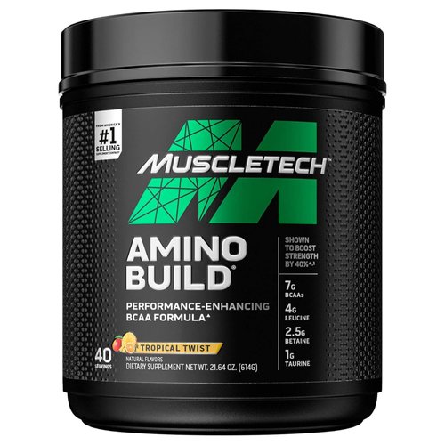 BCAA Amino Acids + Electrolyte Powder, MuscleTech Amino Build, 7g of BCAAs + Electrolytes, Suppor...