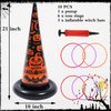 10PCS Halloween Inflatable Witch Hat Ring Toss Game Halloween Games with 8 Rings and Pump Halloween Decorations Gift for Kids Adults Family Party Games
