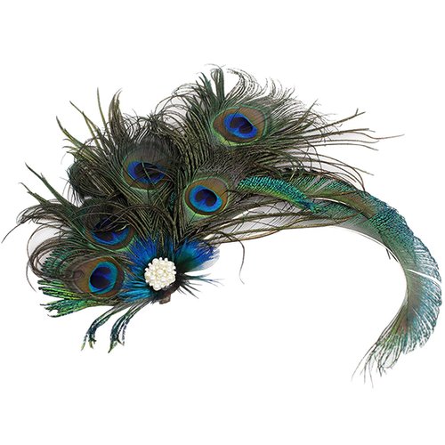 Women Girls Peacock Feather Hair Clip Retro Wedding Carnival Party Hairpin One Size