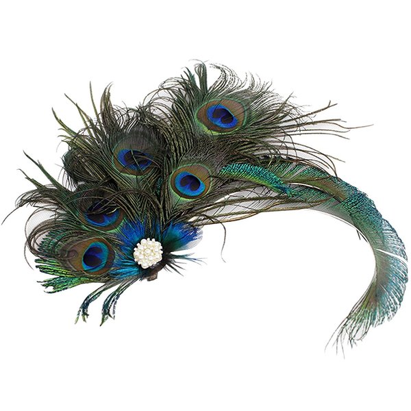 Women Girls Peacock Feather Hair Clip Retro Wedding Carnival Party Hairpin One Size