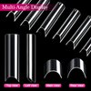 Ranrose 120PCS Extra Long Half Nail Tips,XXL Super Long Half Cover Deep C Curve False Nails 12 Sizes Tapered Square Press on Nails with Box