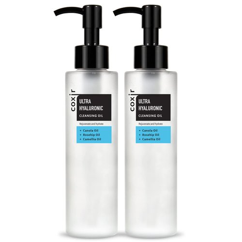 coxir ULTRA HYALURONIC CLEANSING OIL l Korean Facial Cleanser, Blackhead Makeup Removal with Hyaluronic Acid, Cruelty Free, No Mineral Oil (5.07 Fl.oz(pack of 2))