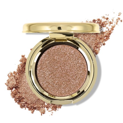 KYDA Single Glitter Eyeshadow, Sparkling Bronzer Gold Eyeshadow, Golden Brown Pressed Powder Eyeshadow, High Pigment Sparkling Eyeshadow Compact, Lightweight Blendable Pearl Eyeshadow, Bronzer