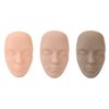 Microblading Practice Face Skin, 3pcs 5D Practice Skin Head Silicone Semi Permanent Microblading Training Facial Skin Lash Mannequin Head for Makeup