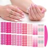 SILPECWEE Pink Nail Wraps for Women Nail Polish Strips Solid Color Glitter Self Adhesive Nail Polish Stickers Gel Nail Strips Fingernail Manicure Stickers with 1pc Nail File (16 Sheets)