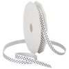 Morex Ribbon Swiss Dot Polyester Grosgrain Ribbon, 3/8-Inch by 20-Yard Spool, White