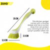 Plastic Dish Cleaning Brush with Suction Cup Set of 3 | Washing Up Brushes for Kitchen Sink Cleaning, Dishes, Pans, Pots | Scrubbing Brush with Durable Bristles (5 x 21 x 5 cm)