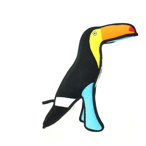 TUFFY - World's Tuffest Soft Dog Toy - Zoo Toucan - Multiple Layers. Made Durable, Strong & Tough. Interactive Play (Tug, Toss & Fetch). Machine Washable & Floats