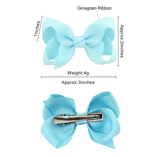 40PCS 3Inch Hair Bows for Girls Grosgrain Ribbon Toddler Hair Accessories with Alligator Clips for Toddlers Baby Girls Kids Teens in Pairs