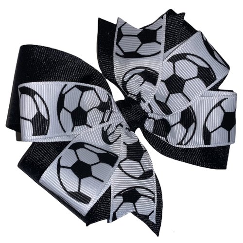 Soccer Pinwheel Hair Bow 4&quot;