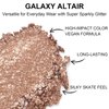 Jutqut Single Shimmer Glitter Eyeshadow Palette - Sparkle Metallic Champagne Gold Cream Eye Shadow Compact, Long-Lasting Shimmery Eye Makeup and Highlight - Vegan Formula, 02# GALAXY ALTAIR, Upgraded